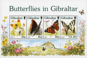 Butterflies in Gibraltar souvenir sheet