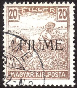 Hungarian Reaper stamp overprinted FIUME