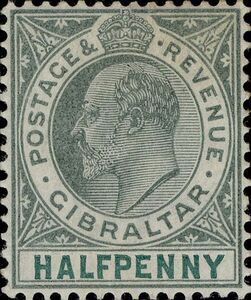 Portrait of King Edward VII (facing left) inside circle (½p)