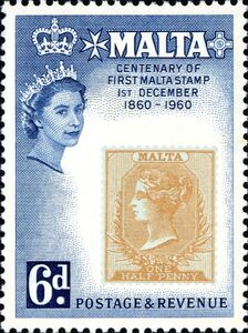 Stamp of 1860 (6d blue)