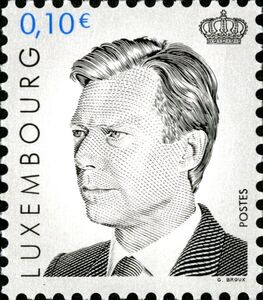 Grand Duke Henri (0.10 € vignet color black)