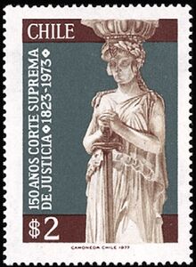 Statue of Justice in Santiago