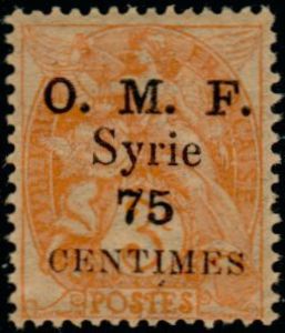 Type Blanc overprinted and Syrian surcharge