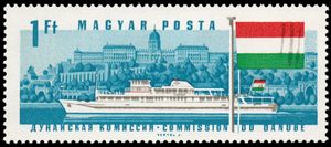 Diesel Ship Hunyadi, Buda Castle, Hungarian Flag