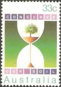 Conserve Our Soil - Tree and Soil in Hourglass