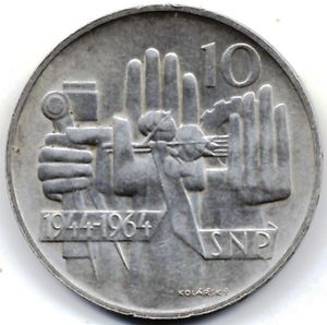 10 Korun (20th anniversary of Slovak Uprising)