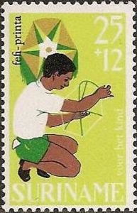 Boy making kite