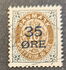Denmark: Coat of arms โ surcharge โ frame I, 1912