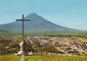 Hill with crucifix. View of Antigua Guatemala
