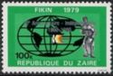 Kinshasa International Fair, Globe and Drummer - Overprinted
