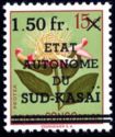 Protea argyrea surcharged, overprinted "... SUD-KASAÏ"