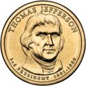 1 Dollar (3 rd president Thomas Jefferson 1801-1809)