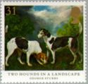 Two Hounds in a Landscape (Canis lupus familiaris)
