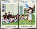 Christmas 1990 - Children, Teacher se-tenant pair