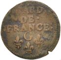 1 Liard (Louis XIV - G - Poitiers, Châtellerault ••)