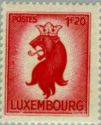 Heraldic Lion with Crown (1.20 Fr. red)