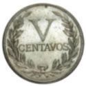 5 Centavos (PAZ in Cap, Design by John Ray Sinnock)
