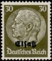 Overprint Elsaß Over Hindenburg