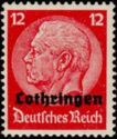 Overprint LOTHRINGEN Over Hindenburg