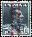 King Alfonso XIII, overprint RED