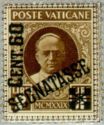 Pope Pius XI overprinted and surcharged