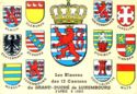 Coats of Arms of the 12 Cantons. Luxembourg