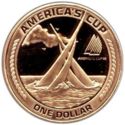 1 Dollar (One Dollar - America's Cup) Reeded
