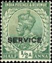 King George V wearing Imperial Crown of India - overprinted