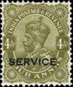 King George V wearing Imperial Crown of India - overprinted