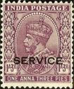 King George V wearing Imperial Crown of India - overprinted