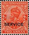King George V wearing Imperial Crown of India - overprinted