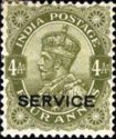 King George V wearing Imperial Crown of India - overprinted
