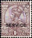 King George V wearing Imperial Crown of India - overprinted