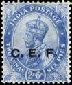 King George V wearing Imperial Crown of India - overprinted