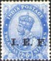 King George V wearing Imperial Crown of India - overprinted