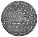 5 Piastres (countermarked 5 Kurush Osman Empire)