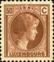 Grand Duchess Charlotte facing Right (50c red brown)