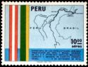 Map of Peru and Brasil, Stripes with national colors