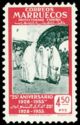 25Th anniversary of the first Moroccan stamp.Moras