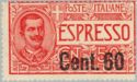 Express - Vittorio Emanuele III - Floral Type, overprinted