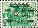 Airmail Greece Stamp Overprinted - "occupazione ..." ("o" sm