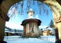 Moldovița Monastery in winter
