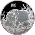 100 Kwacha (Hippopotamus - Silver edition)