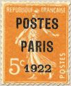 Semeuse Postes PARIS 1922