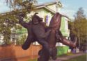 Arkhangelsk. Monument to Senia Malina - hero of fair-tale