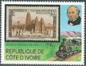 Locomotive and Ivory Coast Stamp