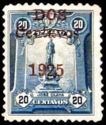 Jose Olaya - Monument, overprint 2c on 20c blue