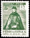 Pizzaro, First philatelic exhibition - Lima