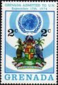 U.N. emblem and Grenada coat of arms
