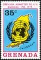 U.N. emblem over map of Grenada